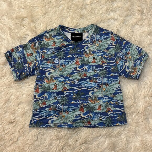 Le Superbe Tropical Beach Ocean Surf Women's Small Tee - Picture 1 of 5